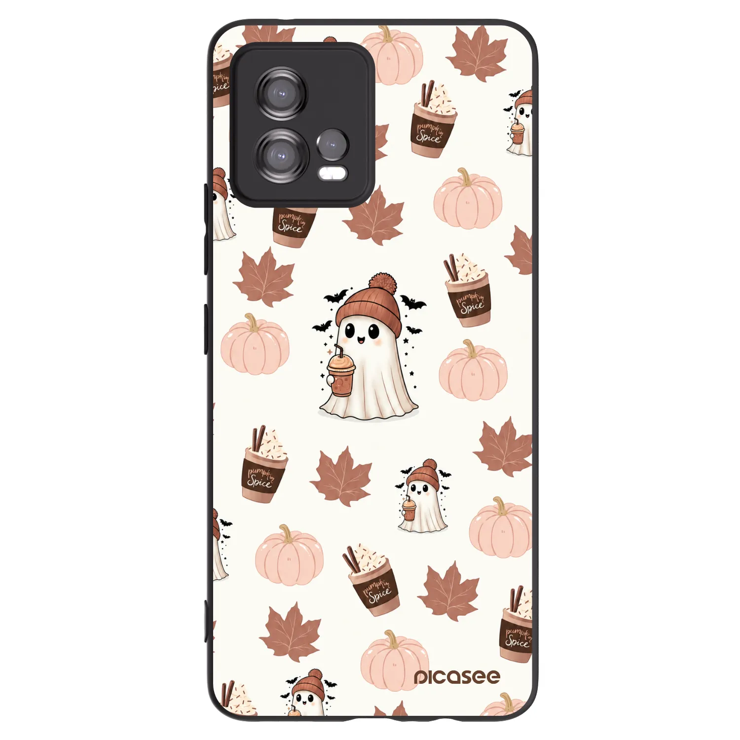 Picasee Μαύρη θήκη σιλικόνης για Motorola Moto G72 - Pumpkin spice