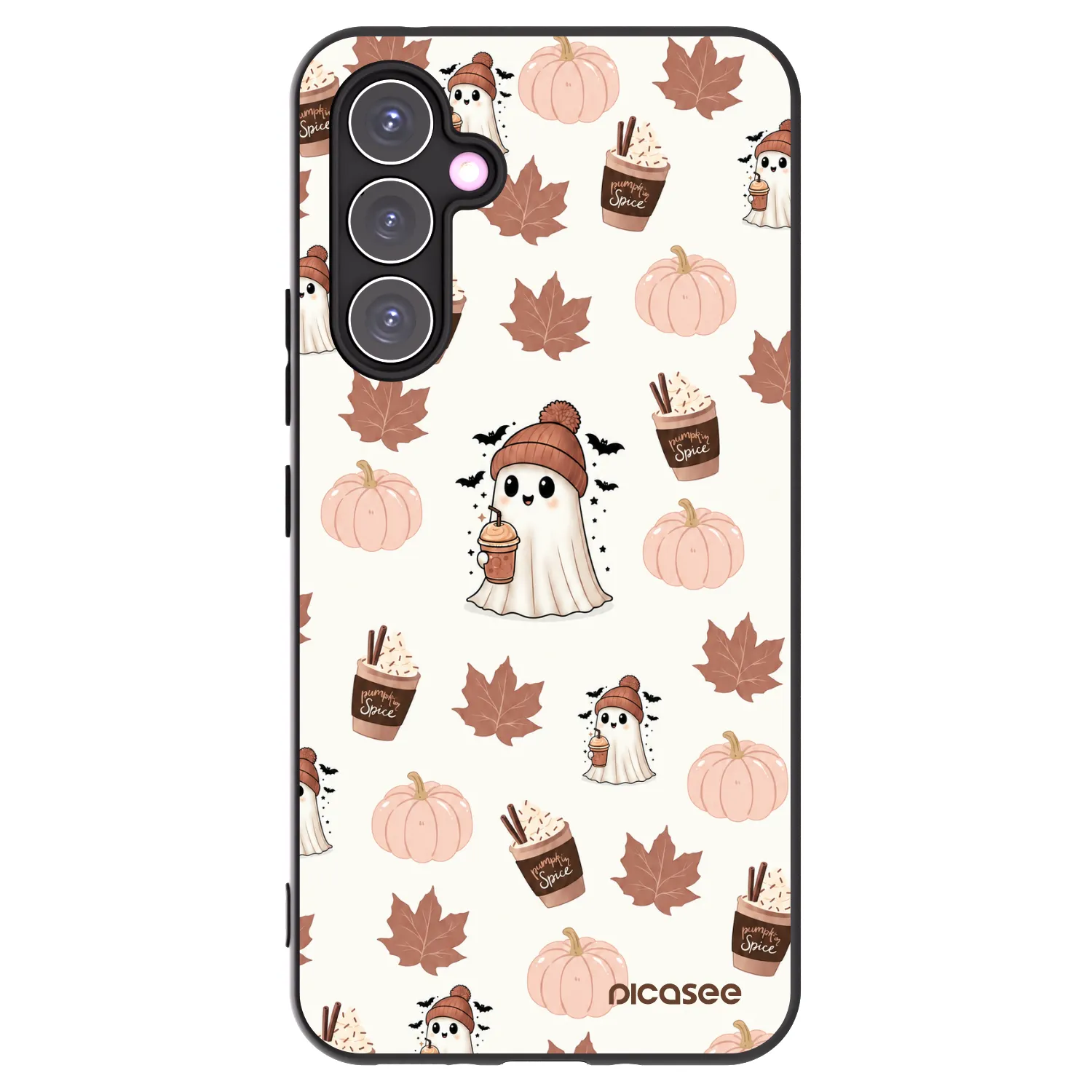 Picasee Μαύρη θήκη σιλικόνης για Samsung Galaxy A54 5G A546B - Pumpkin spice