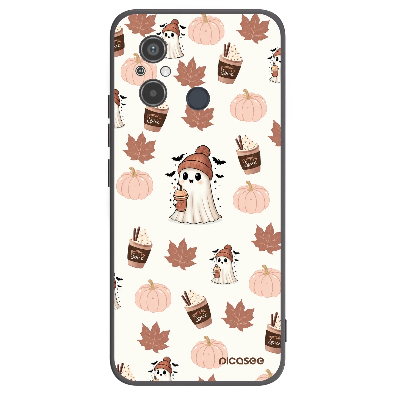 Picasee Μαύρη θήκη σιλικόνης για Xiaomi Redmi 12C - Pumpkin spice