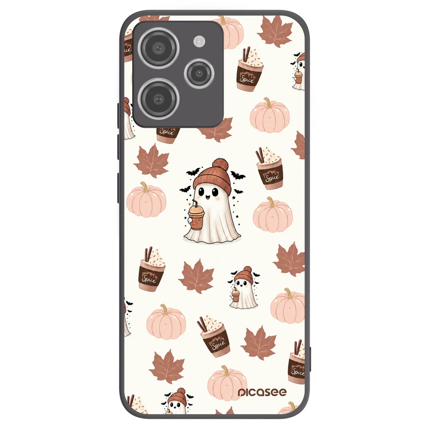 Picasee Μαύρη θήκη σιλικόνης για Xiaomi Redmi 12 4G - Pumpkin spice