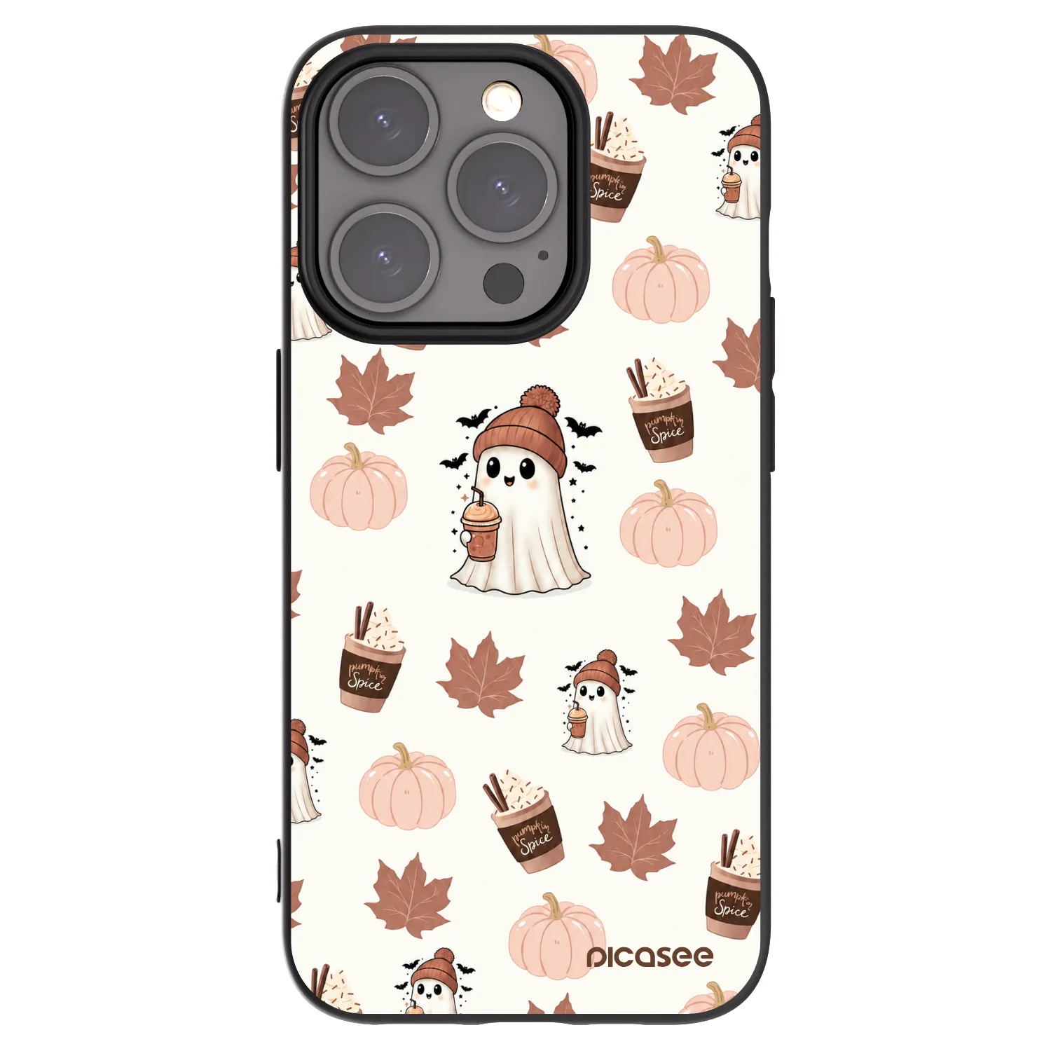 Picasee Μαύρη θήκη σιλικόνης για Apple iPhone 15 Pro - Pumpkin spice