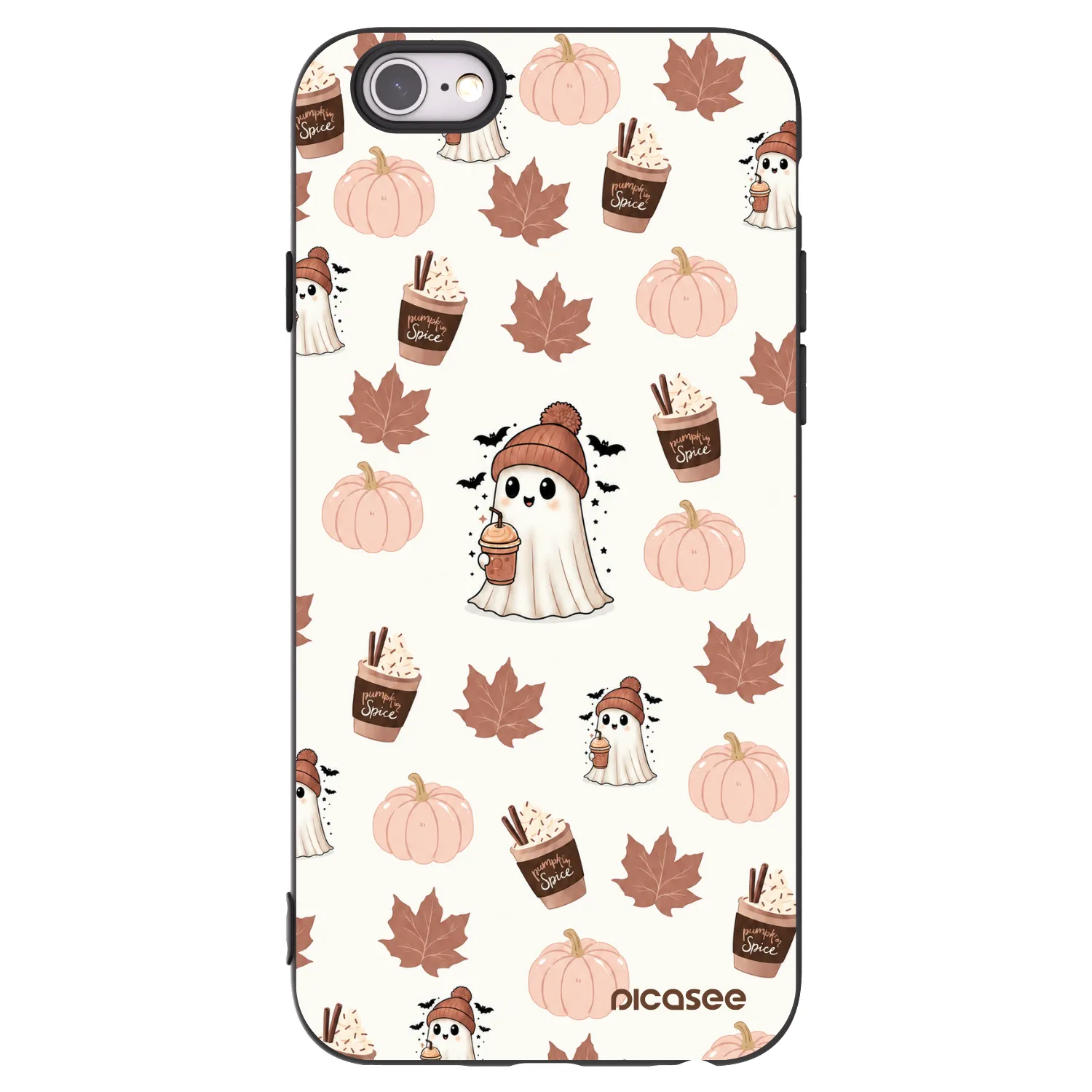 Picasee Μαύρη θήκη σιλικόνης για Apple iPhone 6/6S - Pumpkin spice