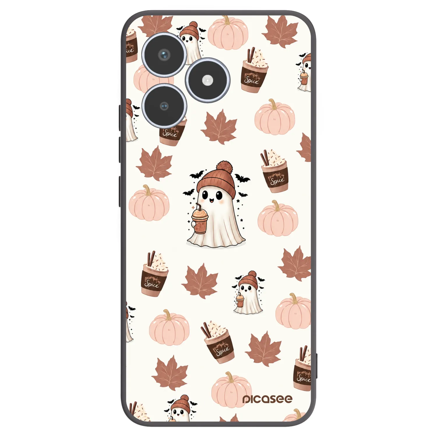 Picasee Μαύρη θήκη σιλικόνης για Realme C53 - Pumpkin spice