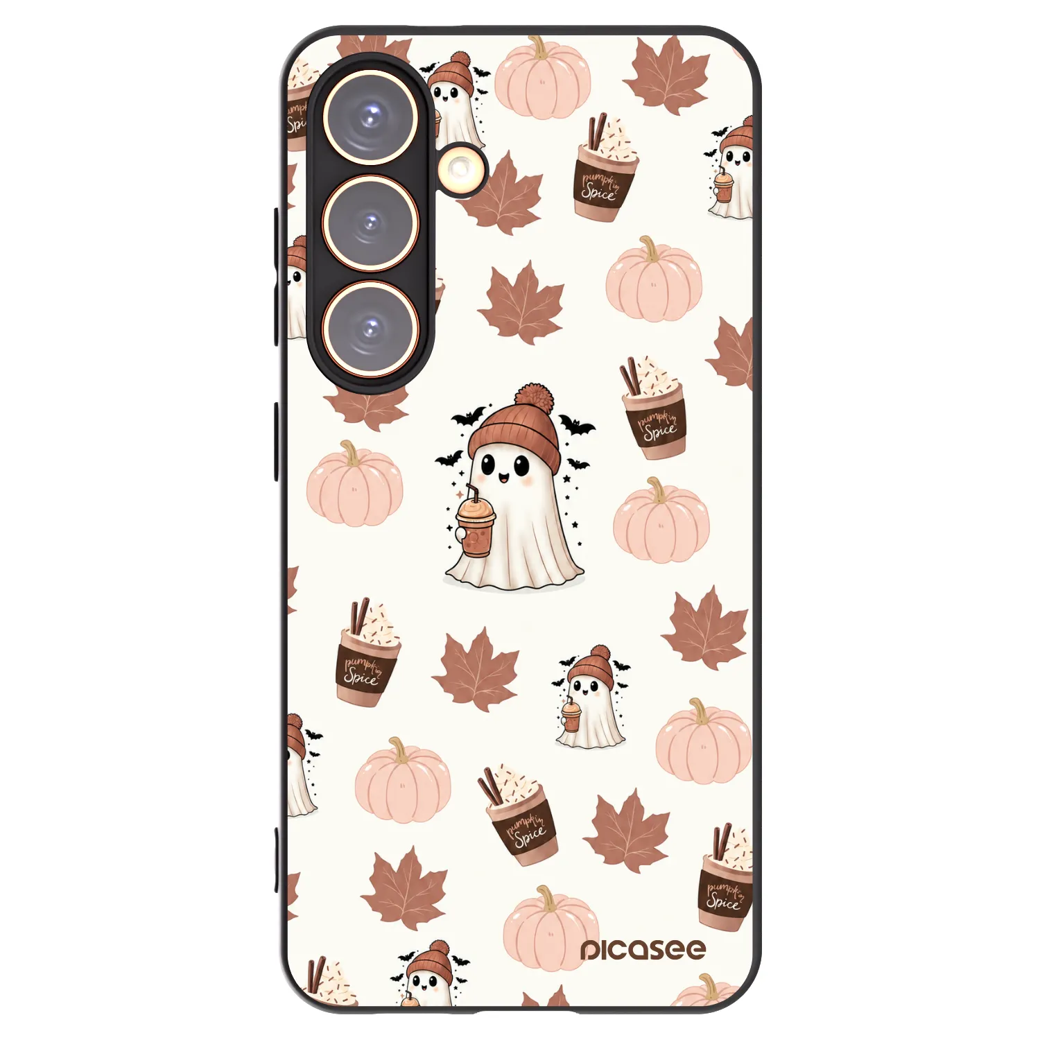 Picasee Μαύρη θήκη σιλικόνης για Samsung Galaxy S24 S921B 5G - Pumpkin spice