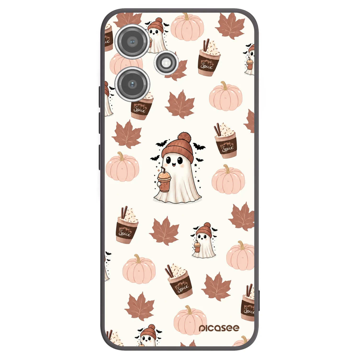 Picasee Μαύρη θήκη σιλικόνης για Xiaomi Redmi 12 5G - Pumpkin spice