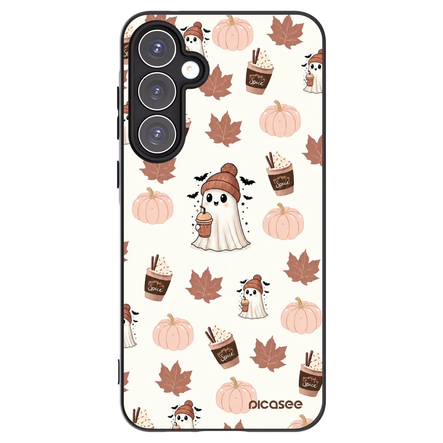 Picasee Μαύρη θήκη σιλικόνης για Samsung Galaxy A55 5G A556B - Pumpkin spice