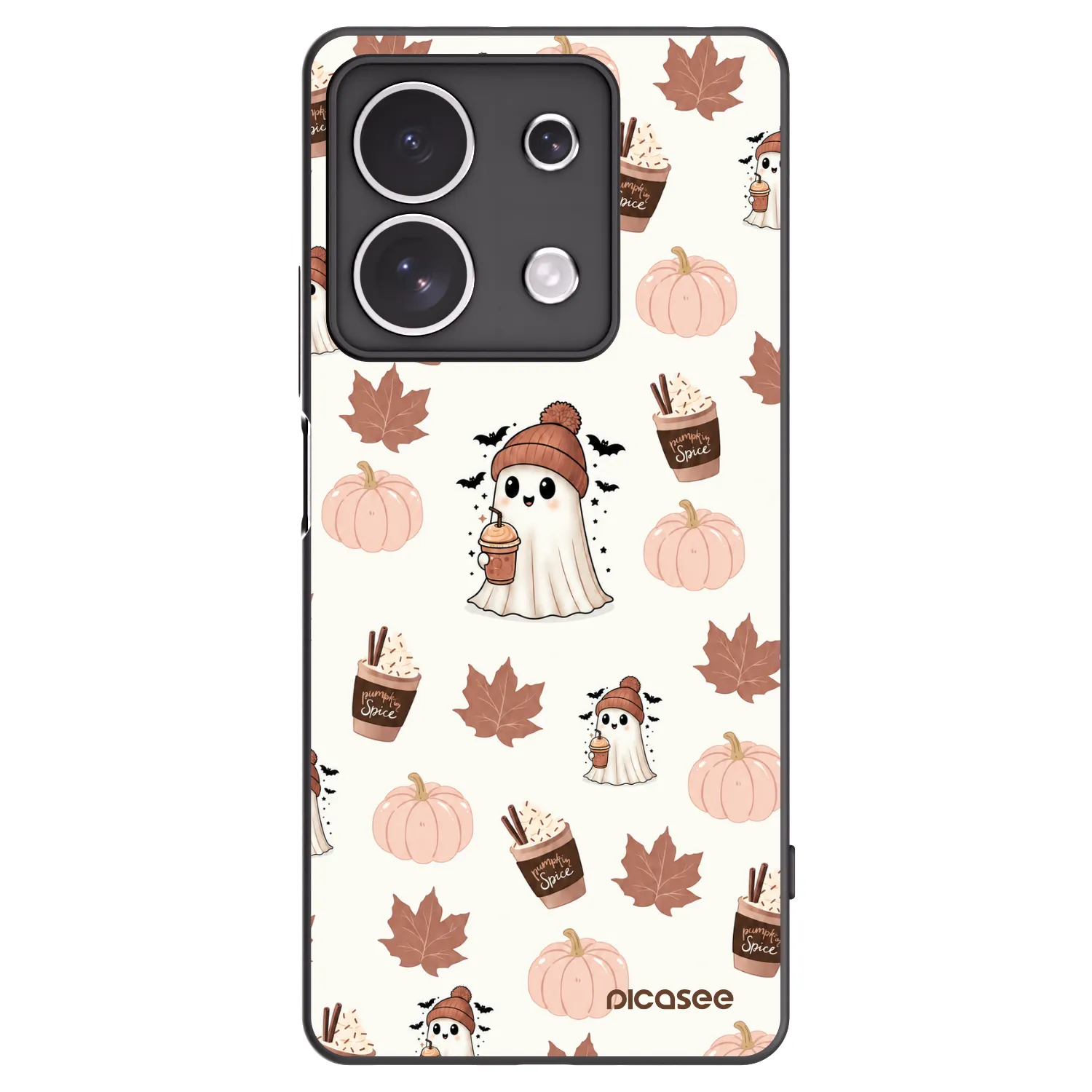 Picasee Μαύρη θήκη σιλικόνης για Xiaomi Redmi Note 13 4G - Pumpkin spice
