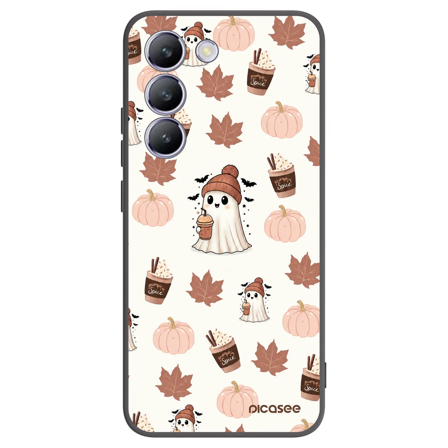 Picasee Μαύρη θήκη σιλικόνης για Vivo V40 SE 5G - Pumpkin spice