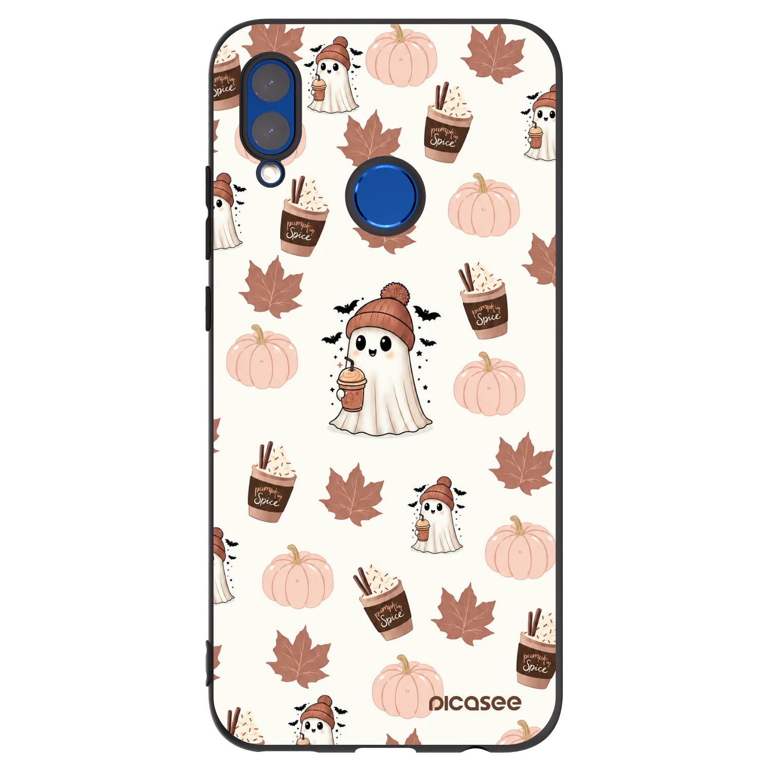 Picasee Μαύρη θήκη σιλικόνης για Huawei P Smart 2019 - Pumpkin spice