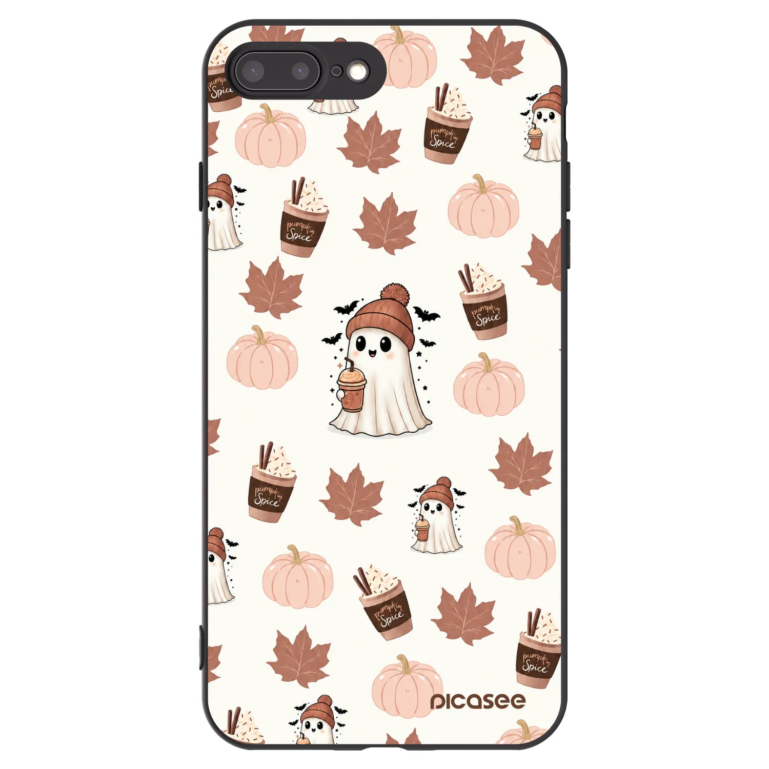 Picasee Μαύρη θήκη σιλικόνης για Apple iPhone 8 Plus - Pumpkin spice
