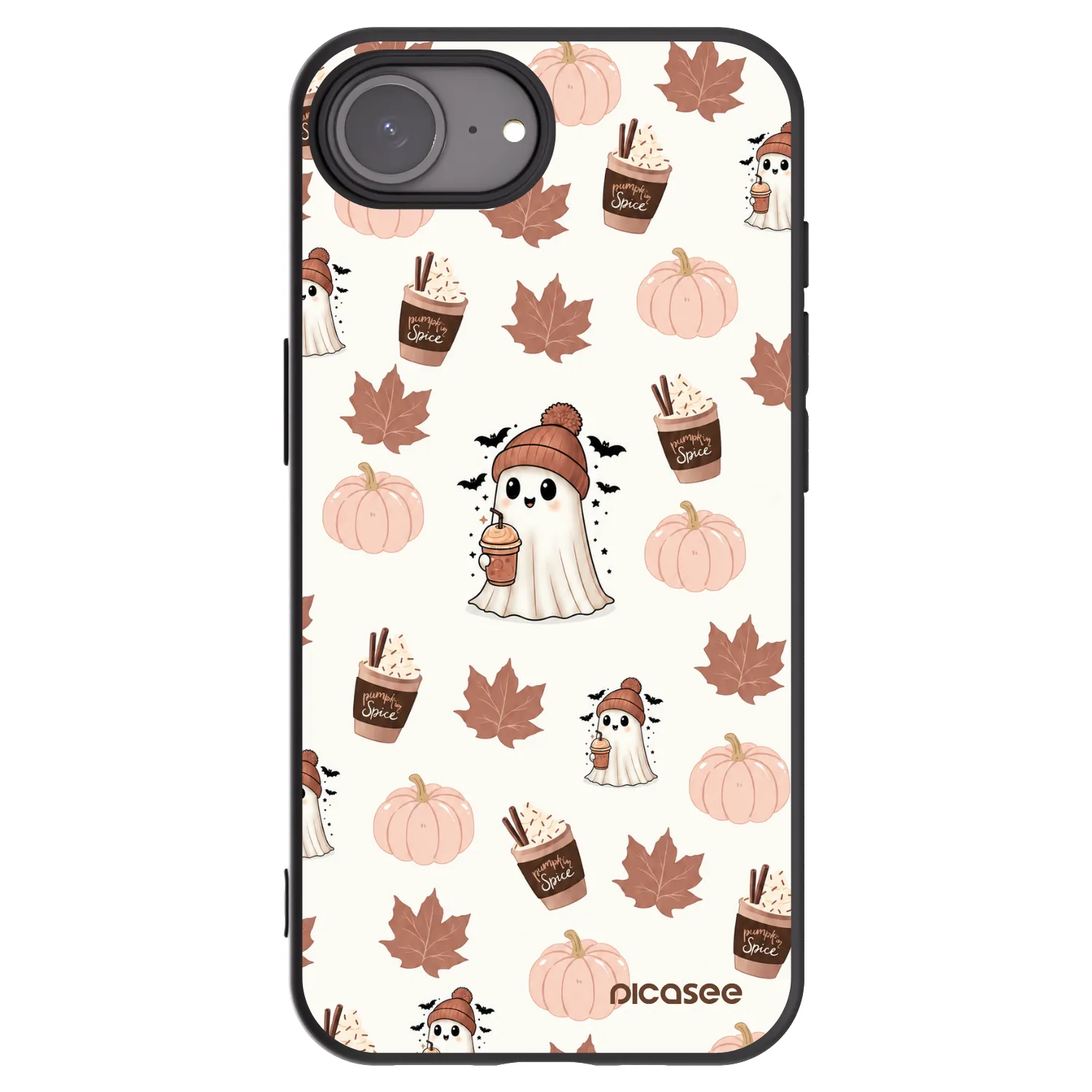 Picasee Μαύρη θήκη σιλικόνης για Apple iPhone 16e - Pumpkin spice