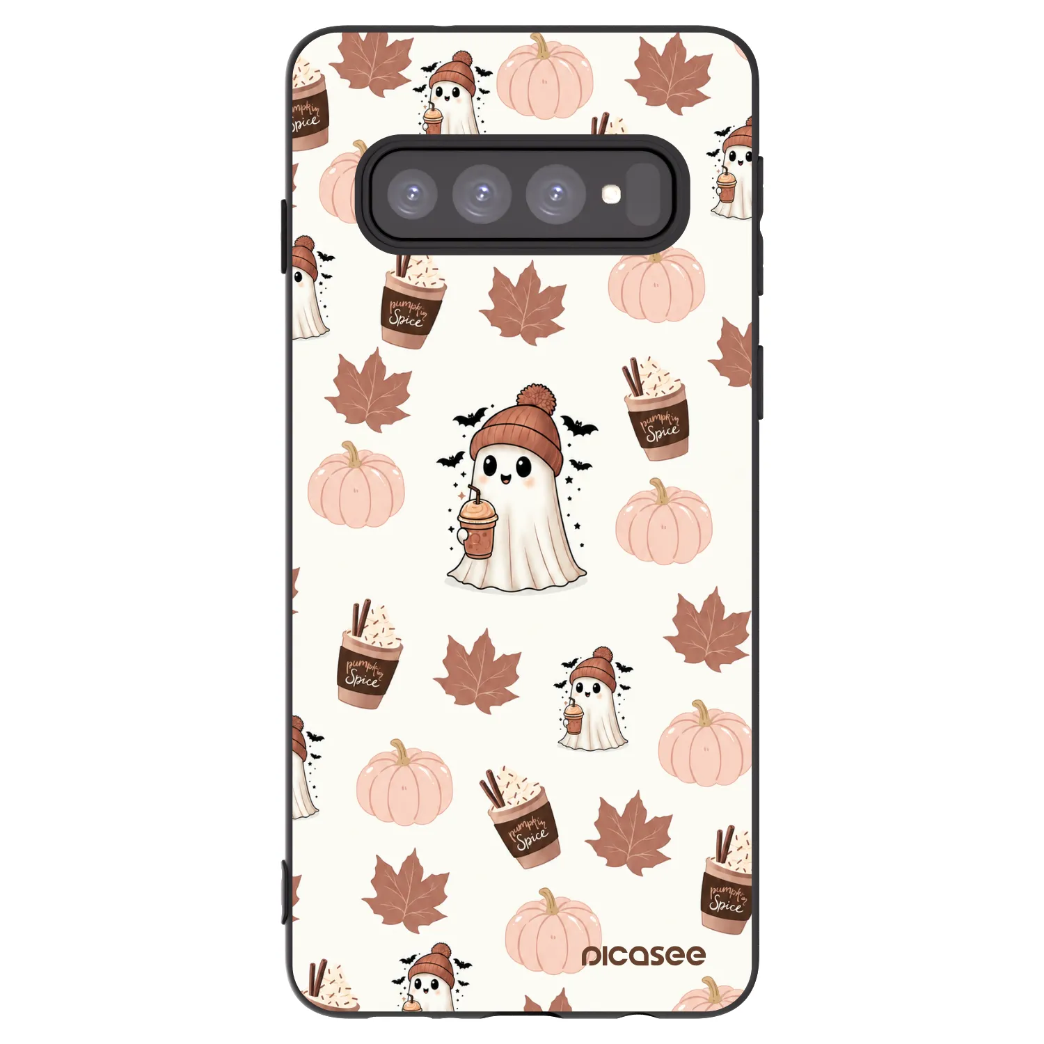 Picasee Μαύρη θήκη σιλικόνης για Samsung Galaxy S10 G973 - Pumpkin spice