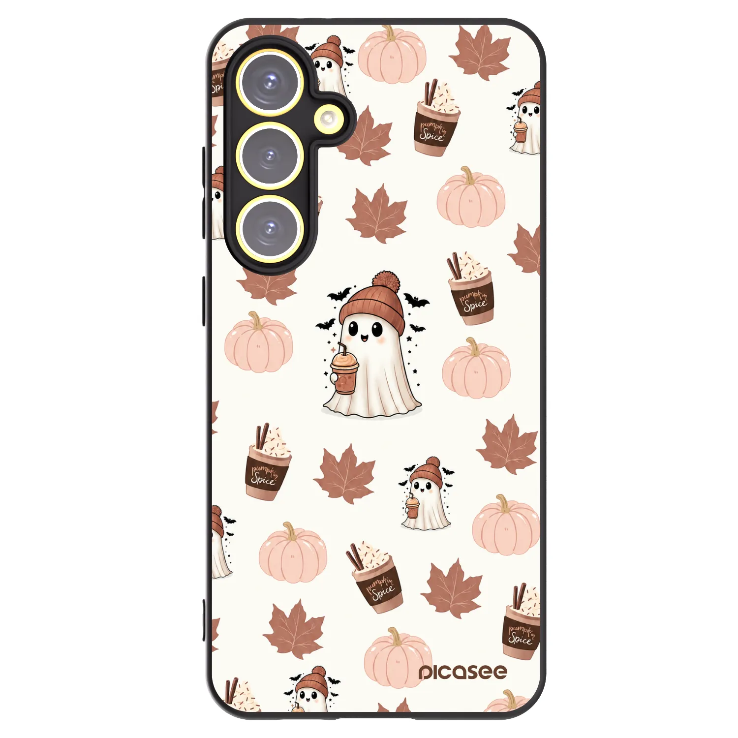 Picasee Μαύρη θήκη σιλικόνης για Samsung Galaxy S24 FE S721B - Pumpkin spice