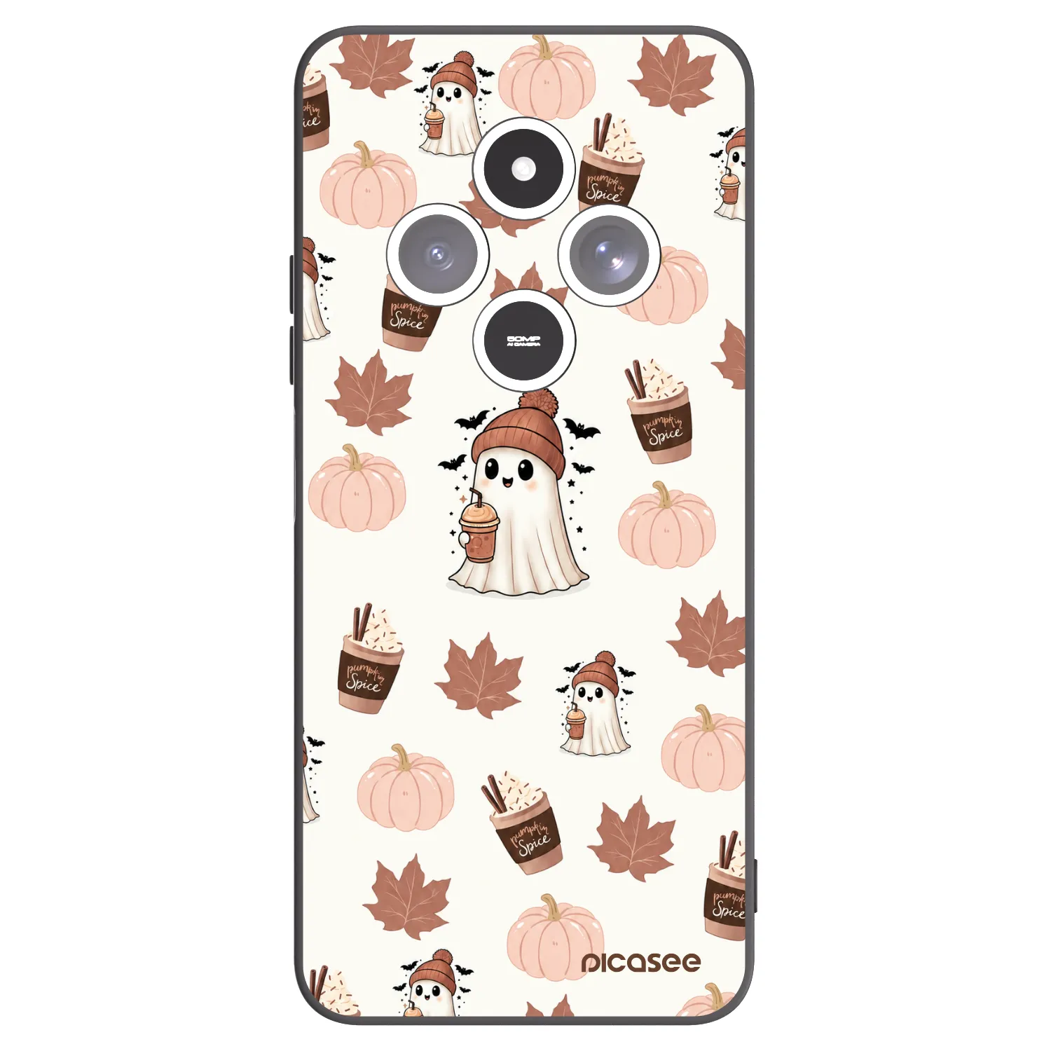 Picasee Μαύρη θήκη σιλικόνης για Xiaomi Redmi 14C - Pumpkin spice