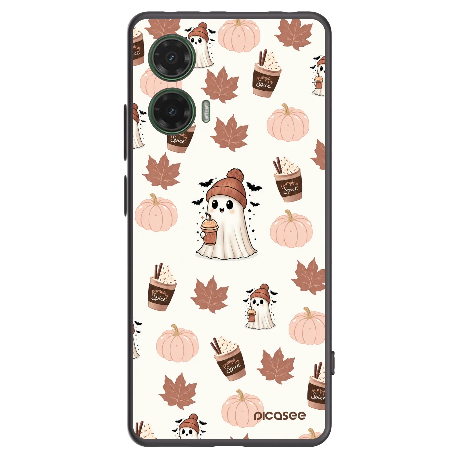 Picasee Μαύρη θήκη σιλικόνης για Motorola Moto G35 5G - Pumpkin spice