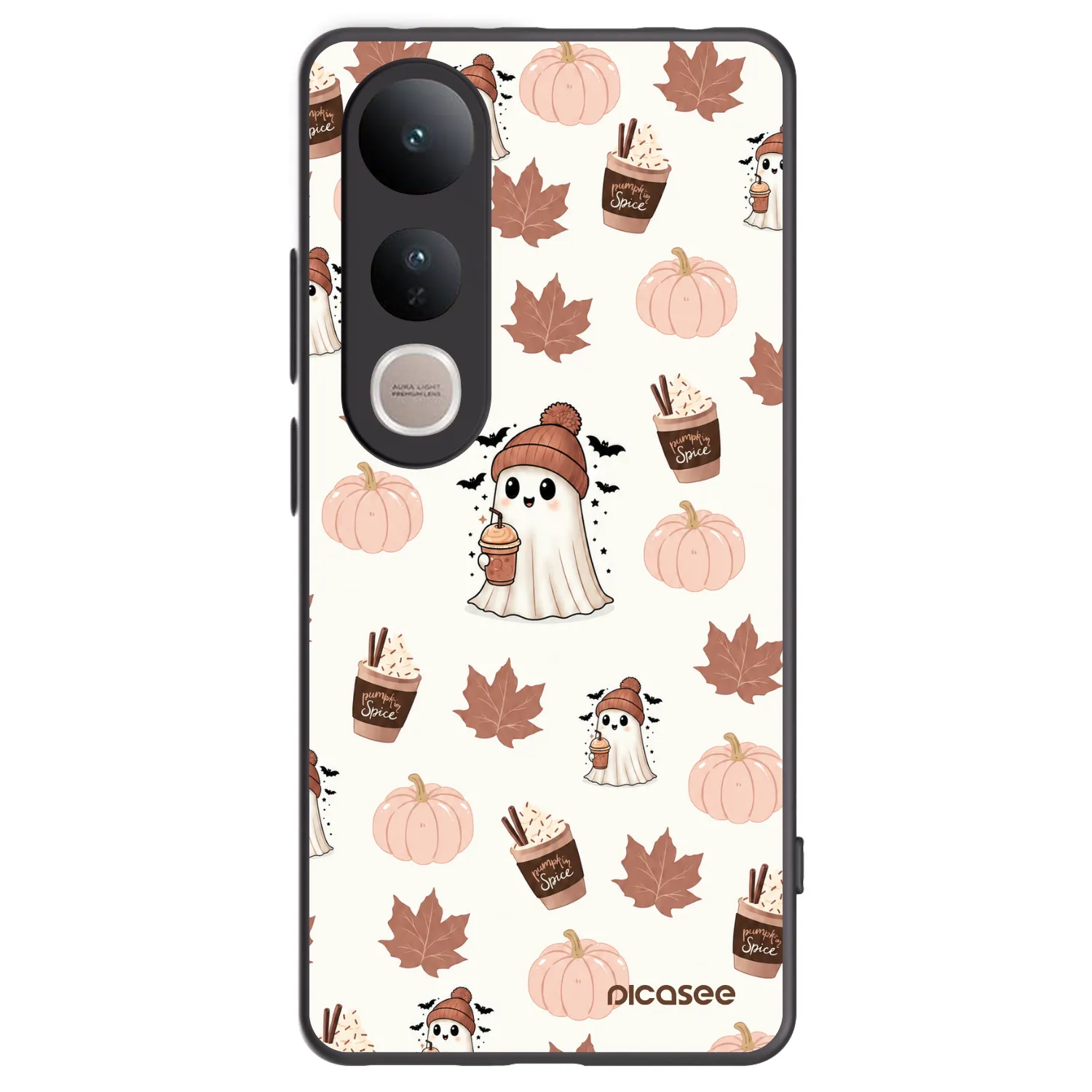 Picasee Μαύρη θήκη σιλικόνης για Vivo V50 Lite 5G - Pumpkin spice
