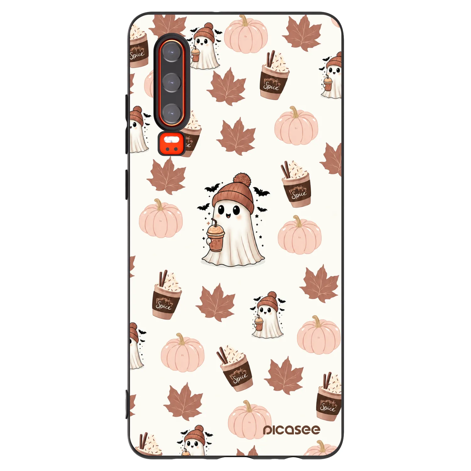 Picasee Μαύρη θήκη σιλικόνης για Huawei P30 - Pumpkin spice