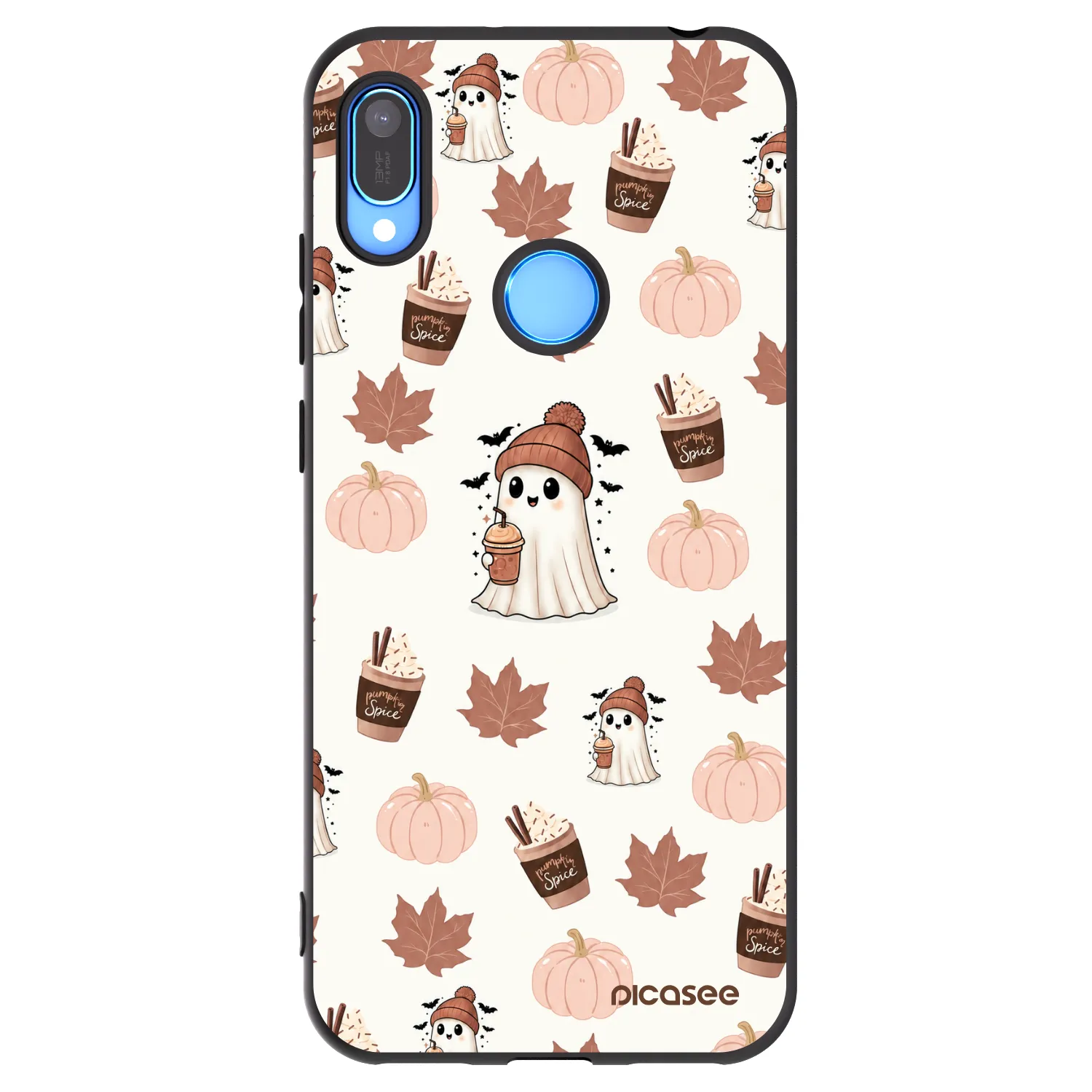 Picasee Μαύρη θήκη σιλικόνης για Huawei Y6 2019 - Pumpkin spice