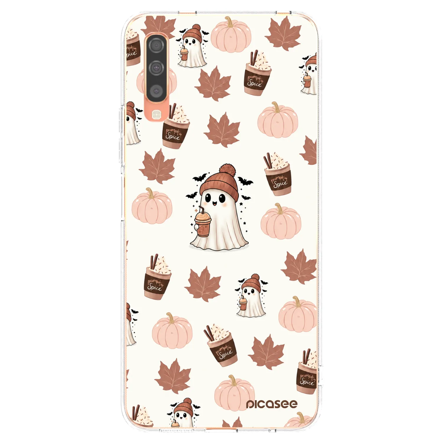 Picasee διαφανής θήκη σιλικόνης Samsung Galaxy A70 A705F - Pumpkin spice