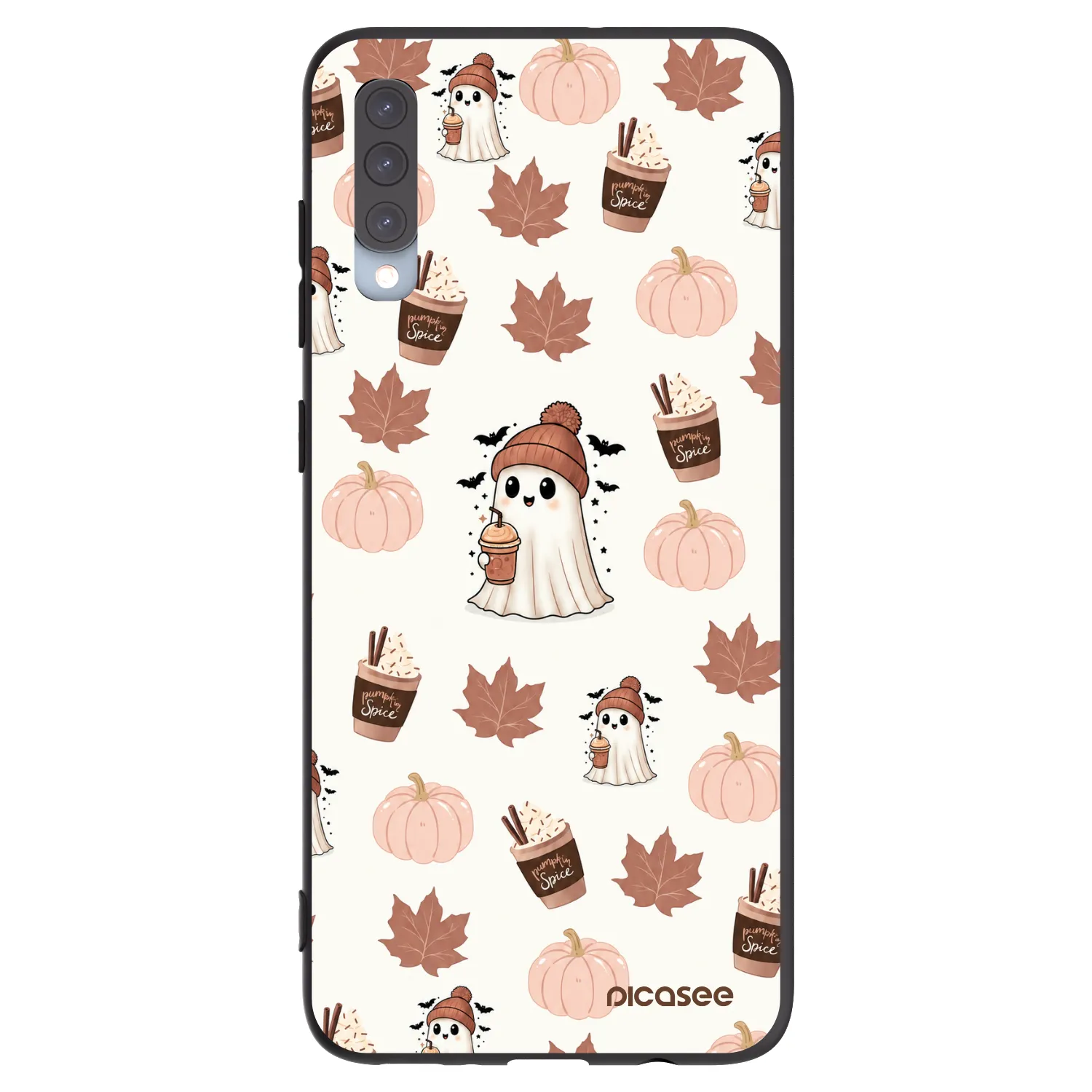 Picasee Μαύρη θήκη σιλικόνης για Samsung Galaxy A70 A705F - Pumpkin spice