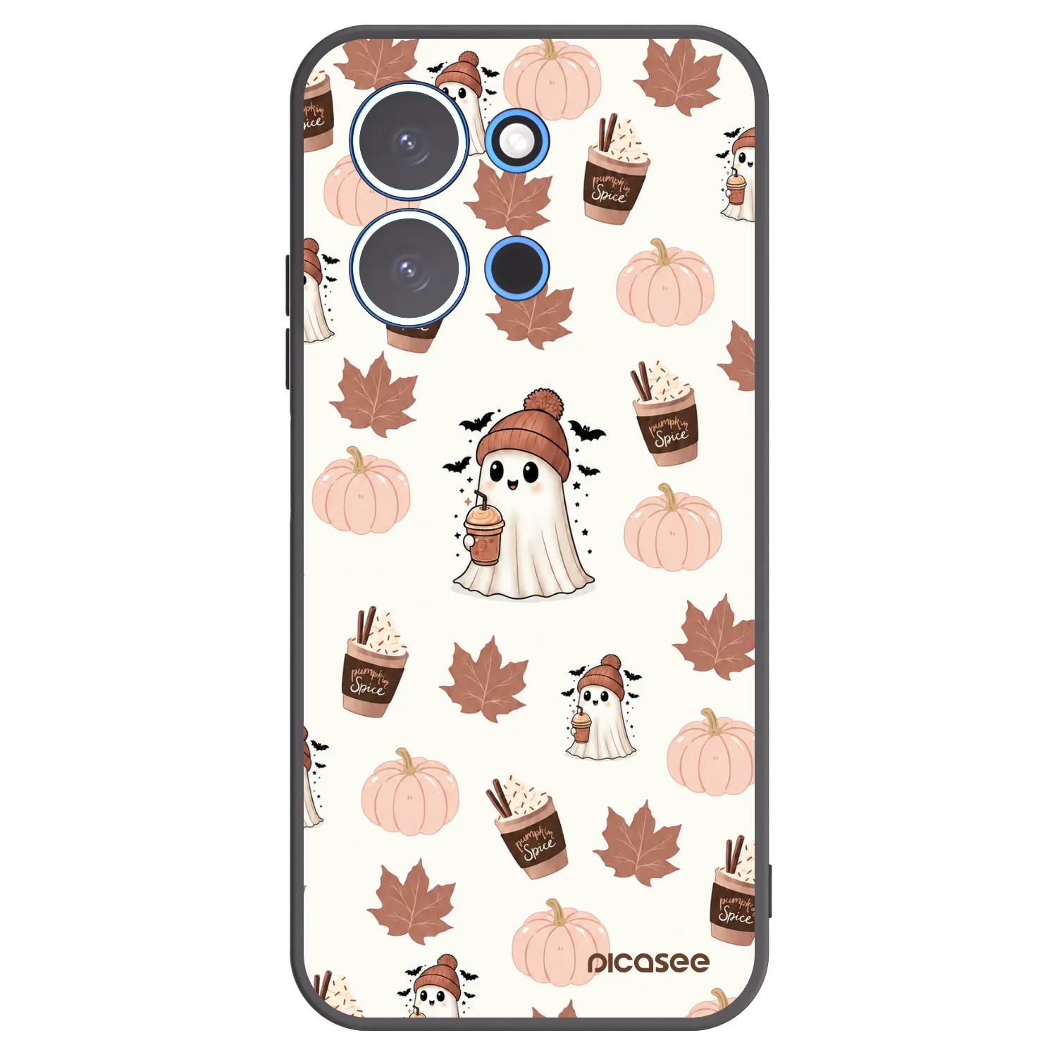 Picasee Μαύρη θήκη σιλικόνης για Xiaomi Redmi 15C 4G - Pumpkin spice