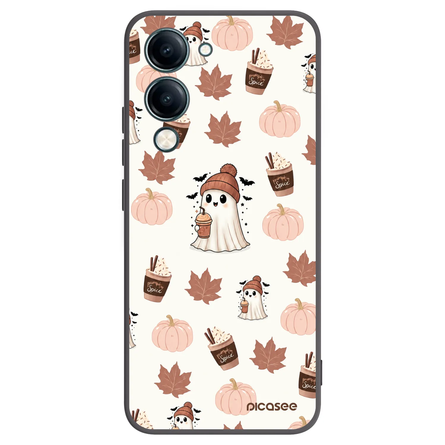 Picasee Μαύρη θήκη σιλικόνης για Vivo Y29s 5G - Pumpkin spice