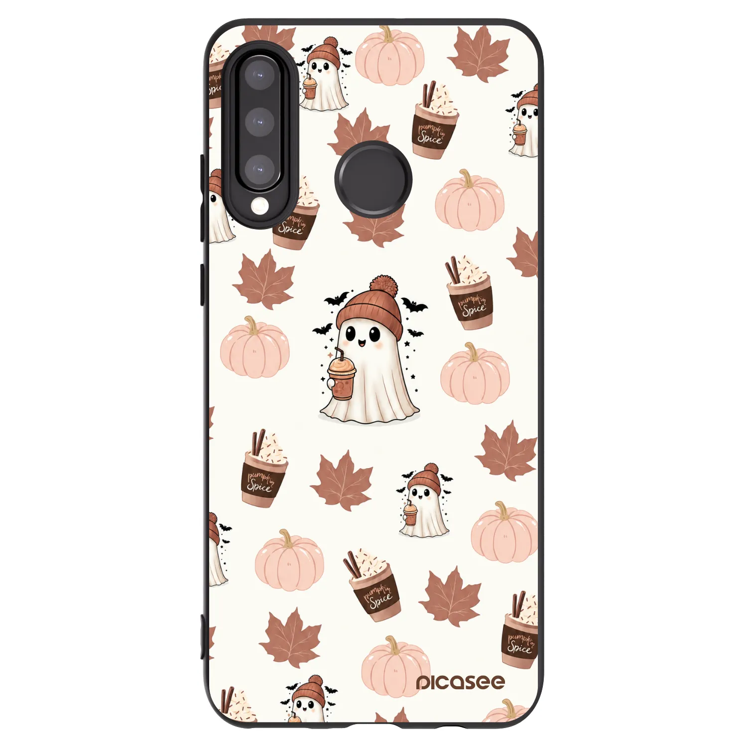 Picasee Μαύρη θήκη σιλικόνης για Huawei P30 Lite - Pumpkin spice