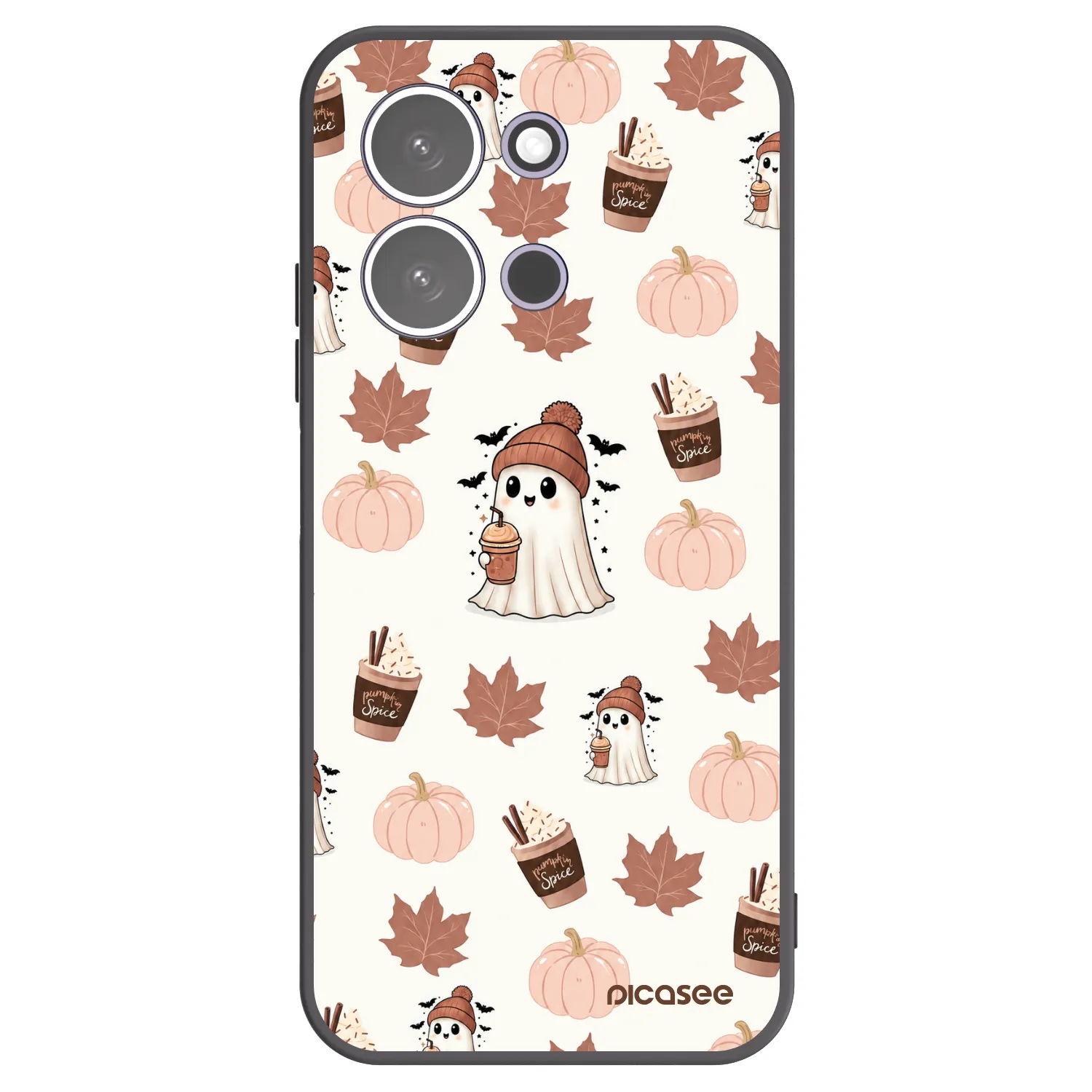 Picasee Μαύρη θήκη σιλικόνης για Xiaomi Redmi 15C 5G - Pumpkin spice