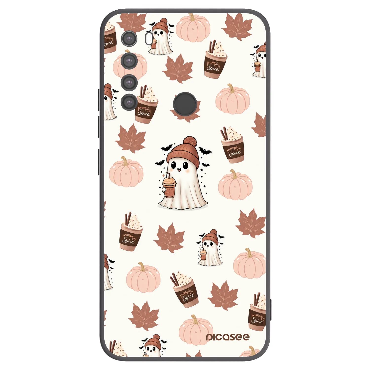 Picasee Μαύρη θήκη σιλικόνης για Xiaomi Redmi Note 8 - Pumpkin spice