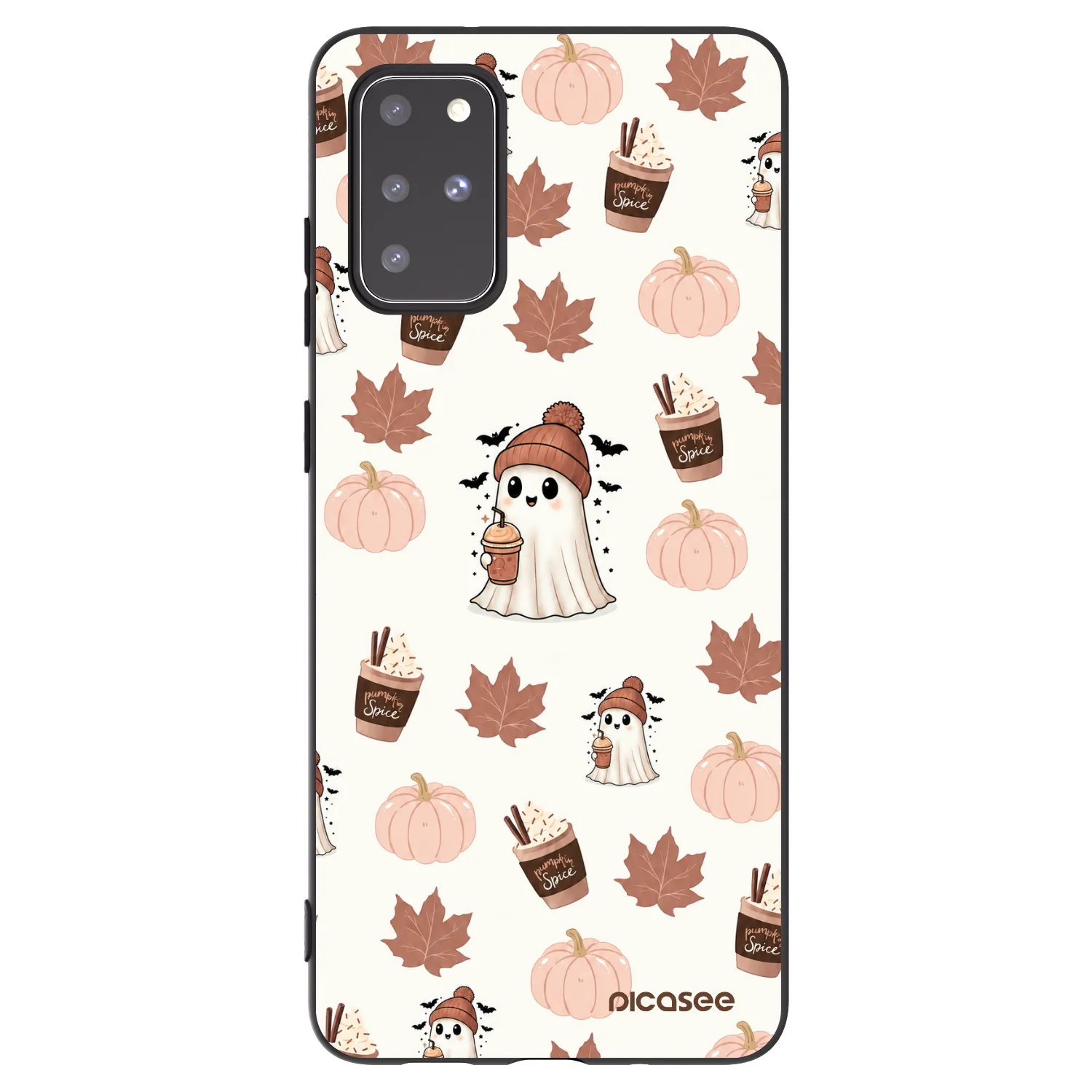 Picasee Μαύρη θήκη σιλικόνης για Samsung Galaxy S20+ G985F - Pumpkin spice