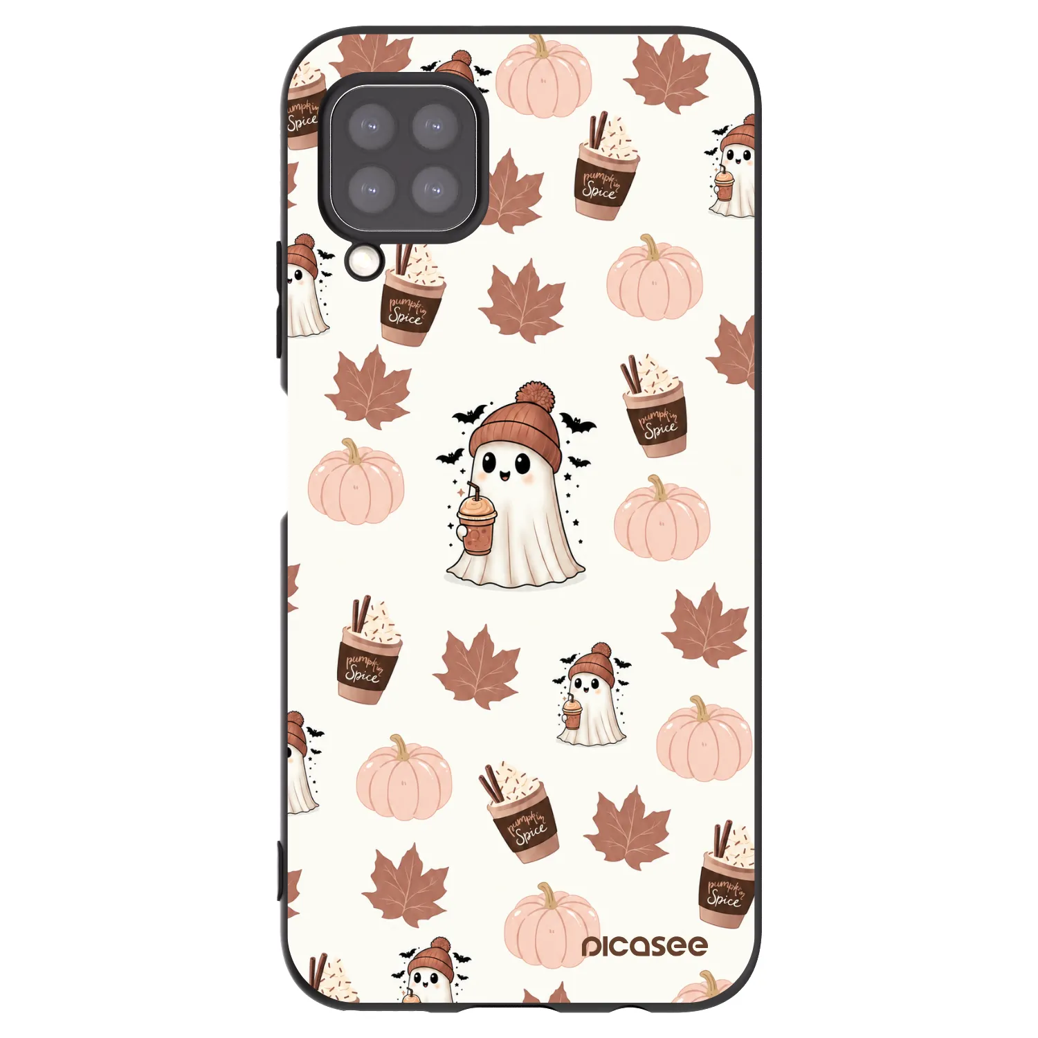 Picasee Μαύρη θήκη σιλικόνης για Huawei P40 Lite - Pumpkin spice
