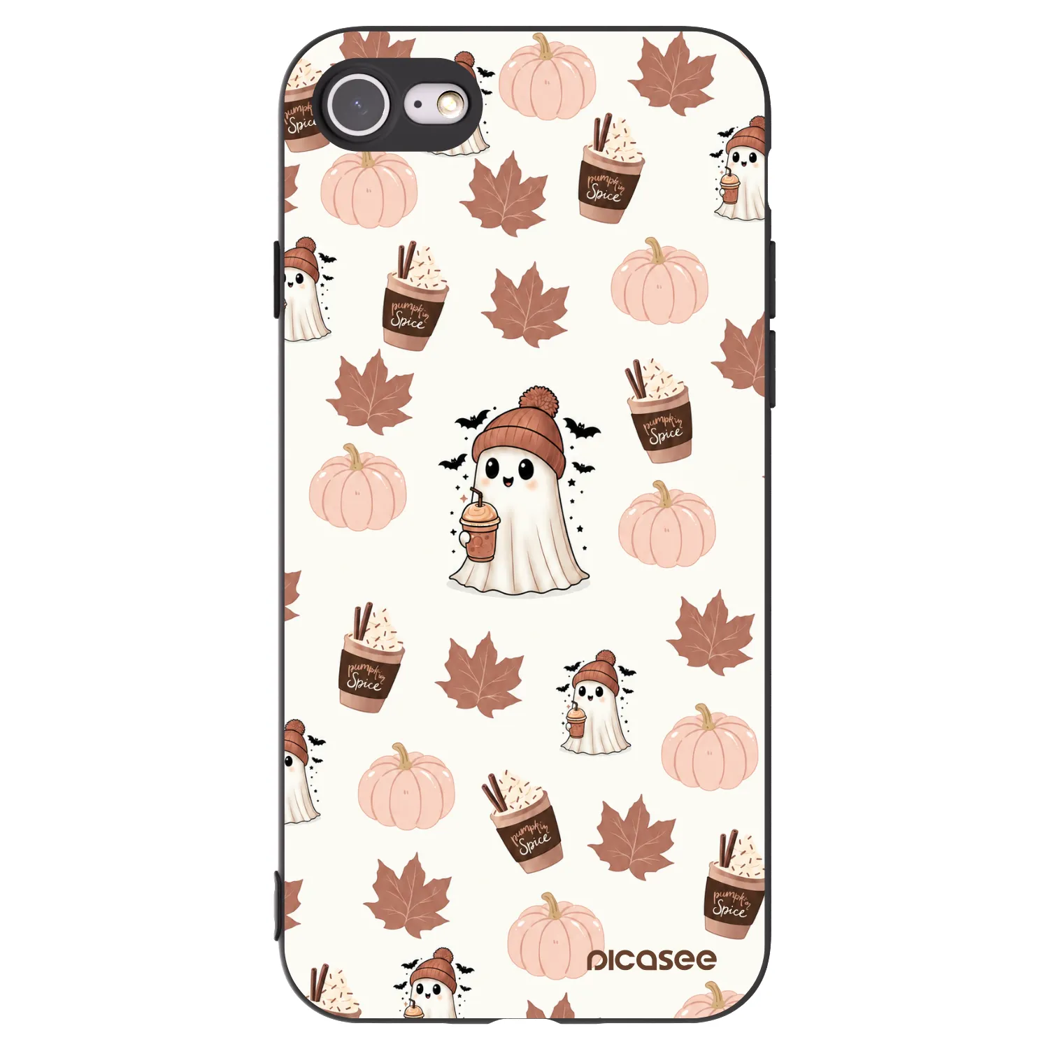Picasee Μαύρη θήκη σιλικόνης για Apple iPhone SE 2020 - Pumpkin spice