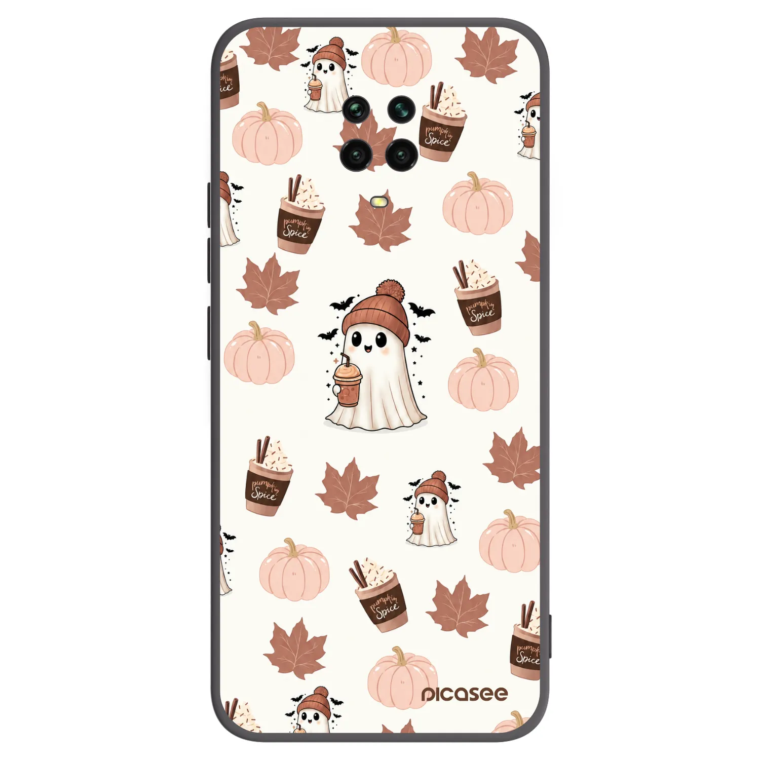 Picasee Μαύρη θήκη σιλικόνης για Xiaomi Redmi Note 9 Pro - Pumpkin spice