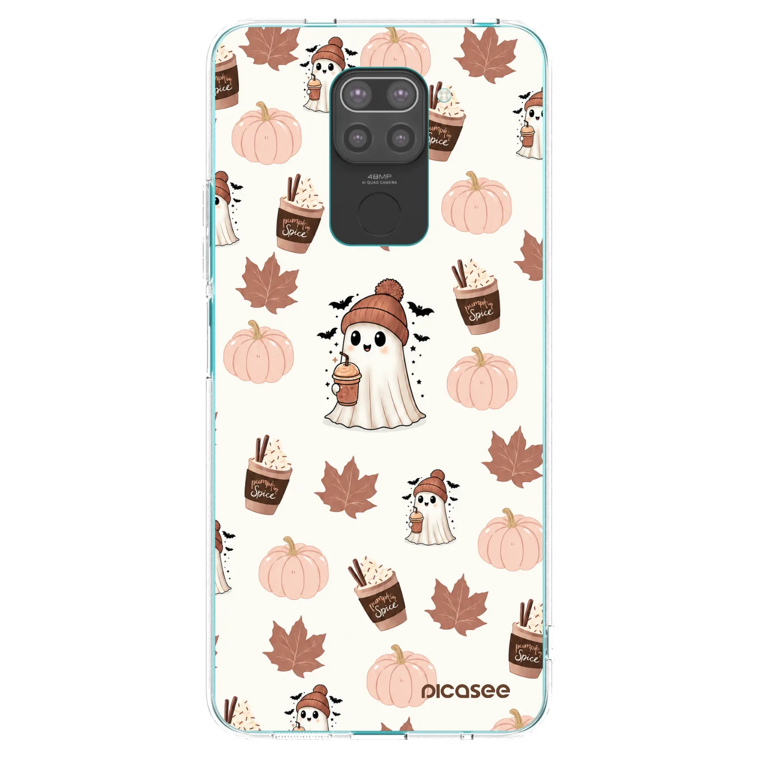 Picasee Μαύρη θήκη σιλικόνης για Xiaomi Redmi Note 9 - Pumpkin spice