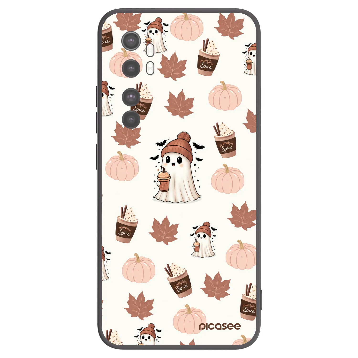 Picasee Μαύρη θήκη σιλικόνης για Xiaomi Mi Note 10 Lite - Pumpkin spice