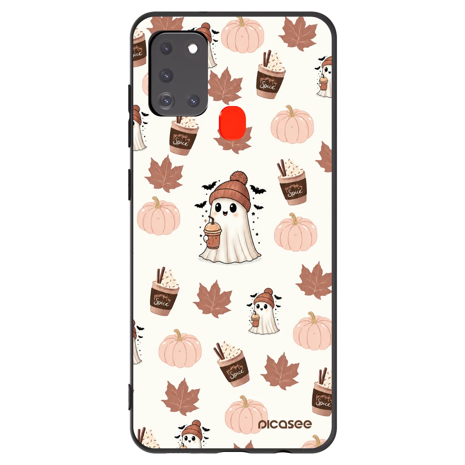 Picasee Μαύρη θήκη σιλικόνης για Samsung Galaxy A21s - Pumpkin spice
