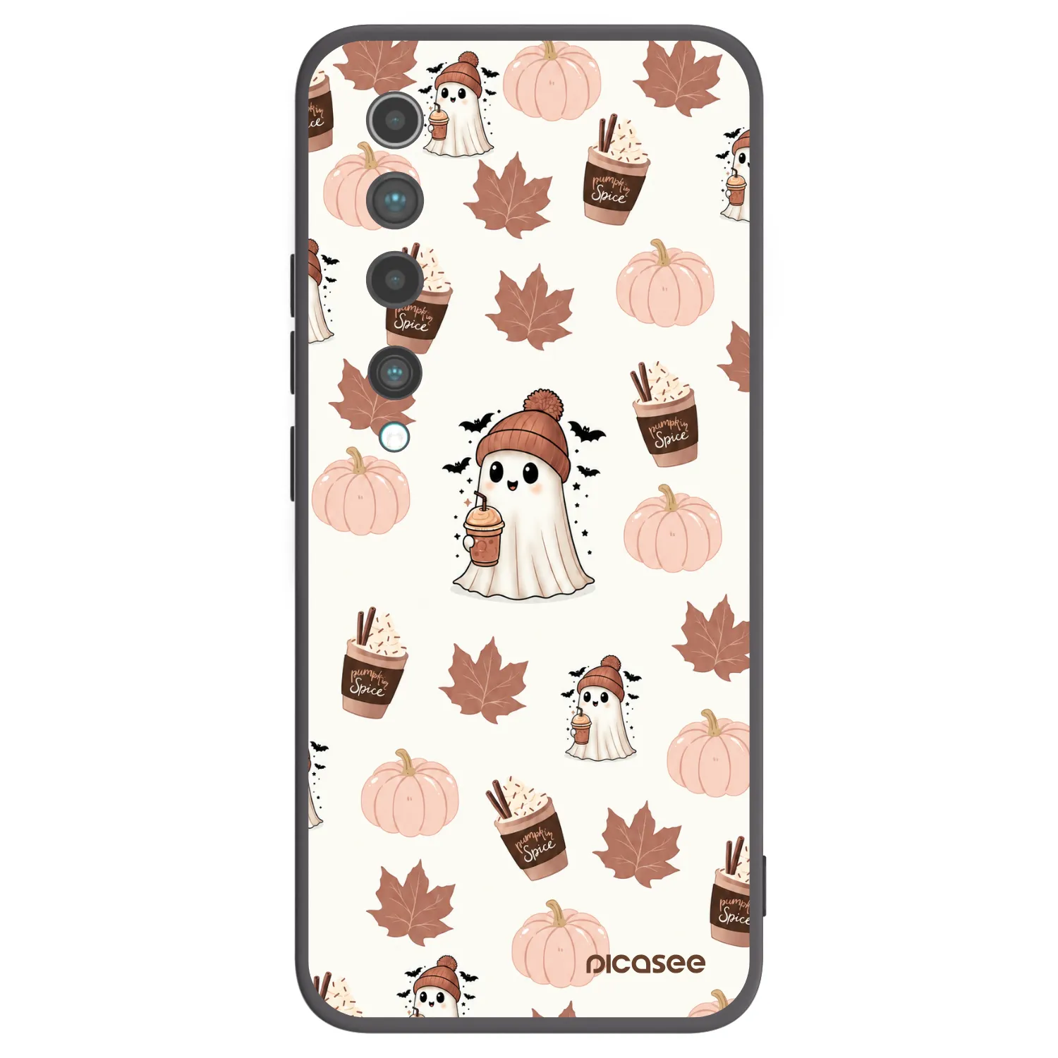 Picasee Μαύρη θήκη σιλικόνης για Xiaomi Mi 10 - Pumpkin spice