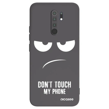 Picasee Μαύρη θήκη σιλικόνης για Xiaomi Redmi 9 - Don't Touch My Phone