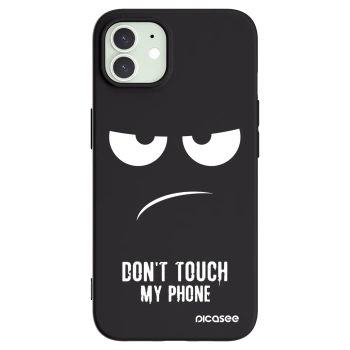 Picasee Μαύρη θήκη σιλικόνης για Apple iPhone 12 - Don't Touch My Phone