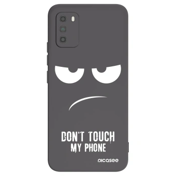 Picasee Μαύρη θήκη σιλικόνης για Xiaomi Poco M3 - Don't Touch My Phone