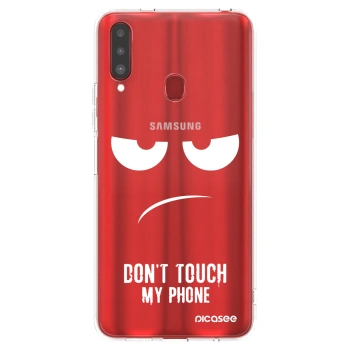Picasee διαφανής θήκη σιλικόνης Samsung Galaxy A20s - Don't Touch My Phone