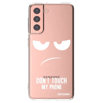 Picasee διαφανής θήκη σιλικόνης Samsung Galaxy S21 5G G991B - Don't Touch My Phone