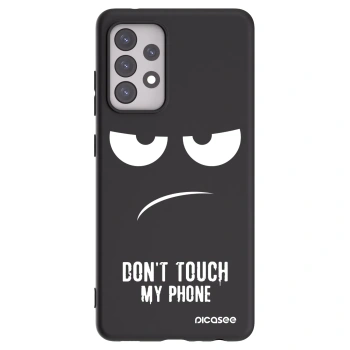 Picasee Μαύρη θήκη σιλικόνης για Samsung Galaxy A52 5G A525F - Don't Touch My Phone