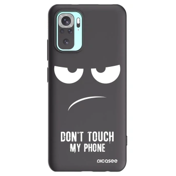 Picasee Μαύρη θήκη σιλικόνης για Xiaomi Redmi Note 10 Pro - Don't Touch My Phone