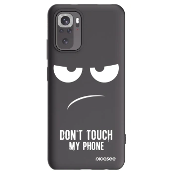 Picasee Μαύρη θήκη σιλικόνης για Xiaomi Redmi Note 10S - Don't Touch My Phone