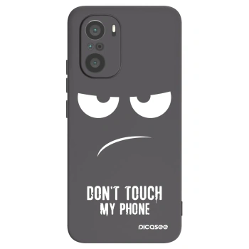 Picasee Μαύρη θήκη σιλικόνης για Xiaomi Poco F3 - Don't Touch My Phone