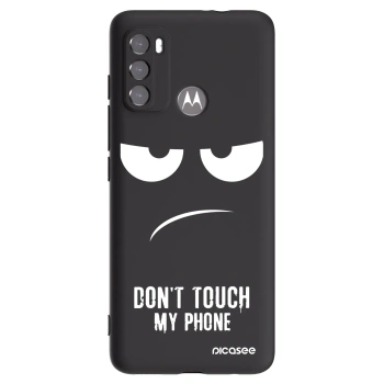 Picasee Μαύρη θήκη σιλικόνης για Motorola Moto G60 - Don't Touch My Phone