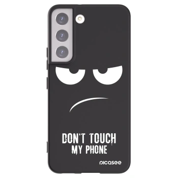 Picasee Μαύρη θήκη σιλικόνης για Samsung Galaxy S22 5G - Don't Touch My Phone