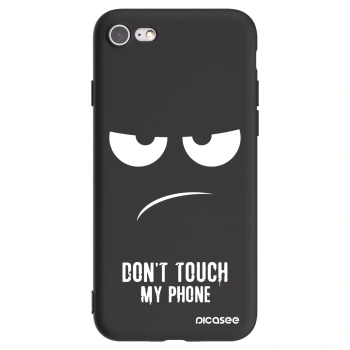 Picasee Μαύρη θήκη σιλικόνης για Apple iPhone SE 2022 - Don't Touch My Phone