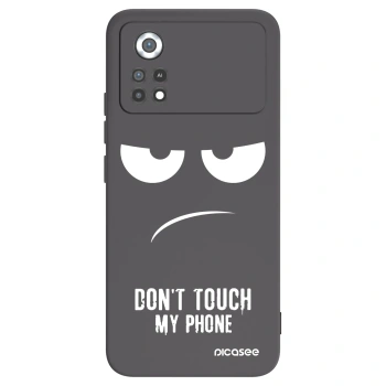 Picasee Μαύρη θήκη σιλικόνης για Xiaomi Poco X4 Pro 5G - Don't Touch My Phone
